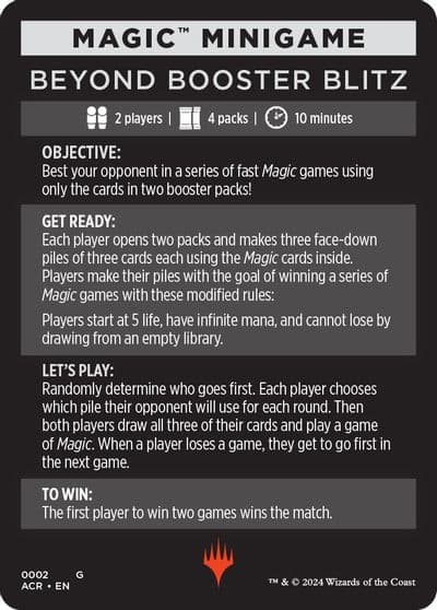 Magic Minigame Beyond Booster Blitz Universes Beyond: Assassin's Creed Magic card