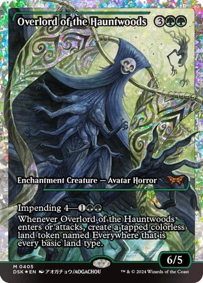 Overlord of the Hauntwoods Showcase Fracture Foil Duskmourn: House of Horror Magic card