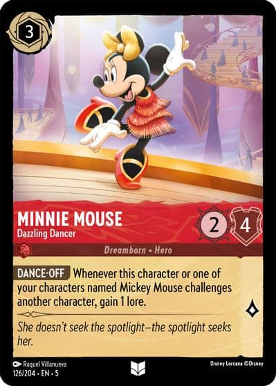 Minnie Mouse Dazzling Dancer Shimmering Skies Lorcana card