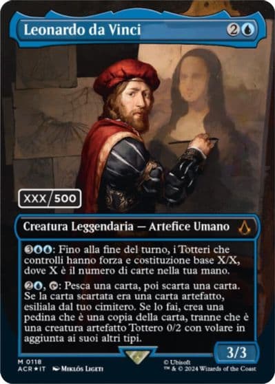 Leonardo da Vinci Italian Serial Numbered Universes Beyond: Assassin's Creed Magic card