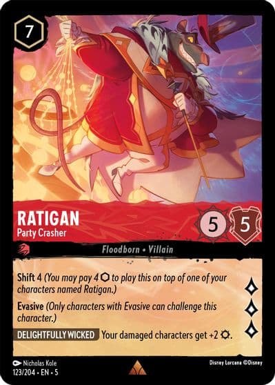 Ratigan Party Crasher Shimmering Skies Lorcana card