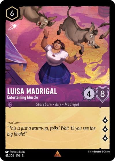 Luisa Madrigal Entertaining Muscle Shimmering Skies Lorcana card