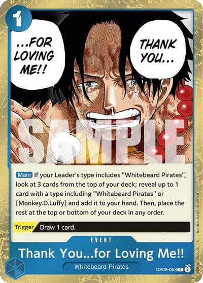 Thank Youfor Loving Me Two Legends One Piece card
