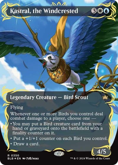 Kastral the Windcrested Borderless Raised Foil Bloomburrow Magic card