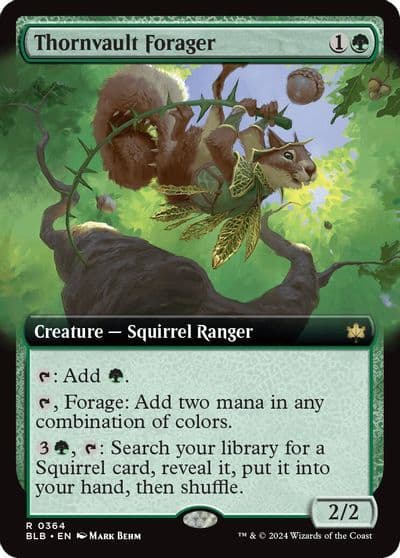 Thornvault Forager Extended Art Bloomburrow Magic card