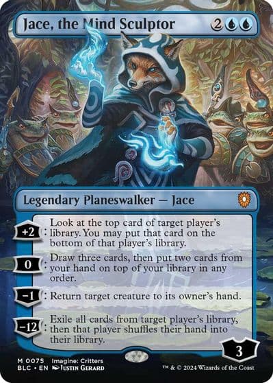 Jace the Mind Sculptor Borderless Commander: Bloomburrow Magic card