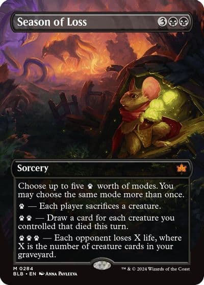 Season of Loss Borderless Bloomburrow Magic card