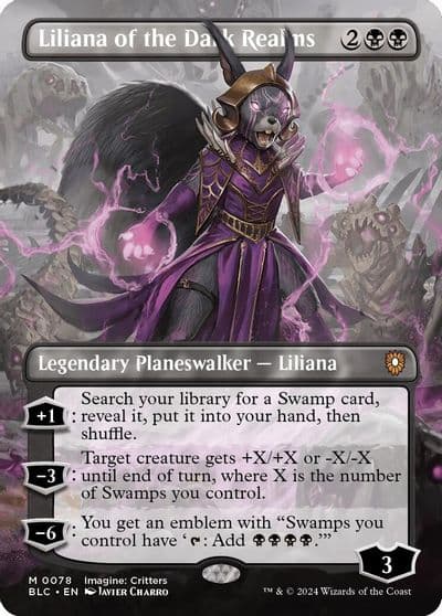 Liliana of the Dark Realms Borderless Commander: Bloomburrow Magic card