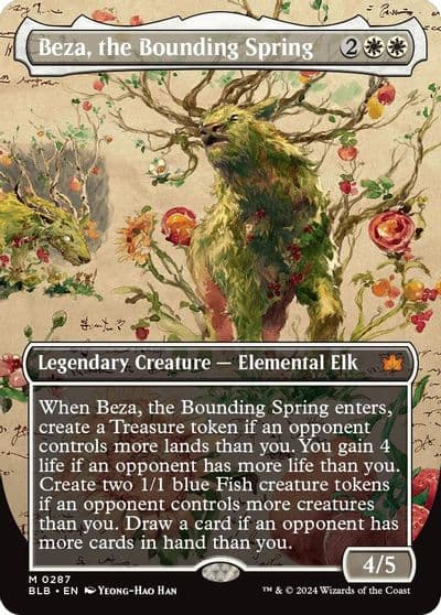 Beza the Bounding Spring Borderless Bloomburrow Magic card