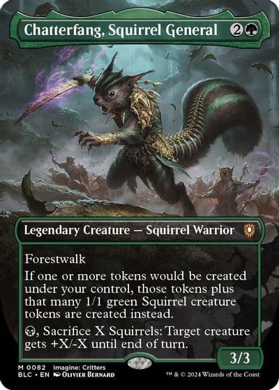Chatterfang Squirrel General Borderless Commander: Bloomburrow Magic card