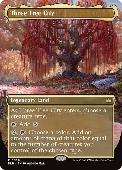 Three Tree City Borderless 0339 Bloomburrow Magic card