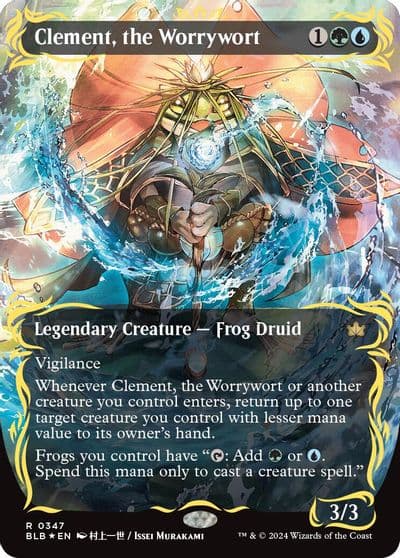 Clement the Worrywort Borderless Raised Foil Bloomburrow Magic card