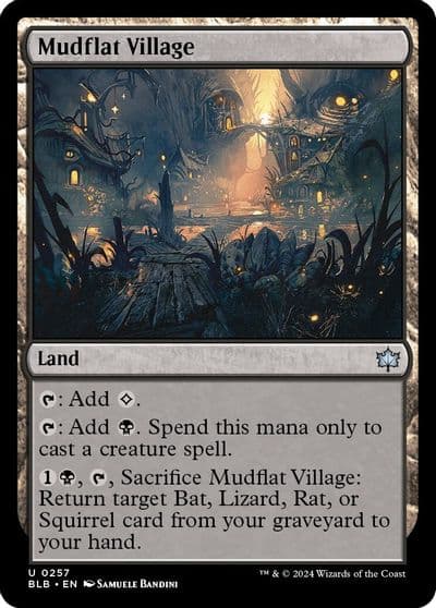 Mudflat Village Bloomburrow Magic card