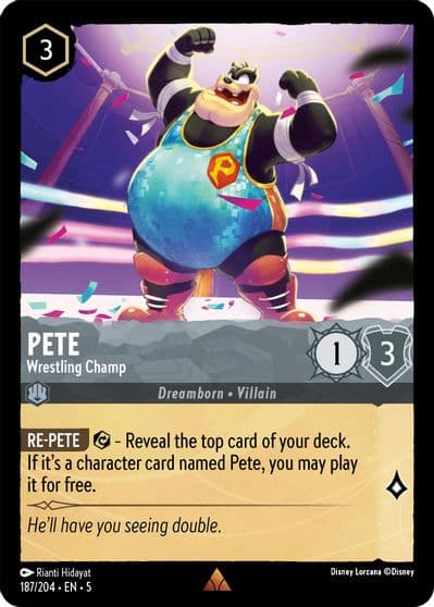Pete Wrestling Champ Shimmering Skies Lorcana card