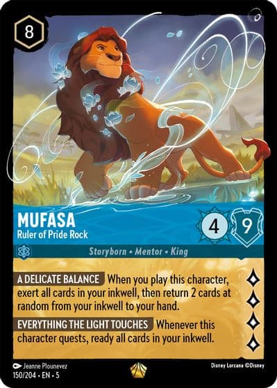 Mufasa Ruler of Pride Rock Shimmering Skies Lorcana card