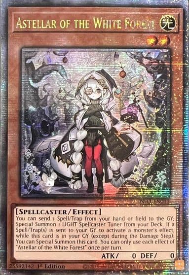 Astellar of the White Forest Quarter Century Secret Rare The Infinite Forbidden Yu-Gi-Oh! card