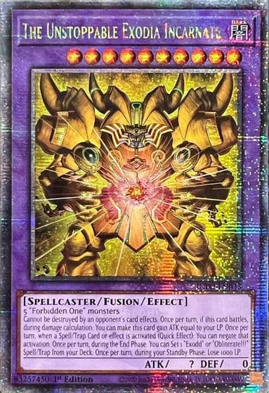 The Unstoppable Exodia Incarnate Quarter Century Secret Rare The Infinite Forbidden Yu-Gi-Oh! card