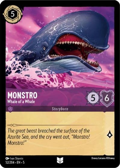 Monstro Whale of a Whale Shimmering Skies Lorcana card