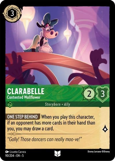Clarabelle Contented Wallflower Shimmering Skies Lorcana card