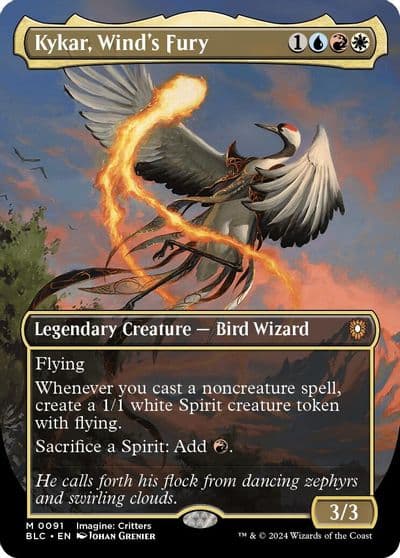 Kykar Winds Fury Borderless Commander: Bloomburrow Magic card