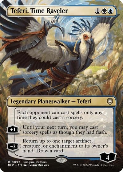 Teferi Time Raveler Borderless Commander: Bloomburrow Magic card
