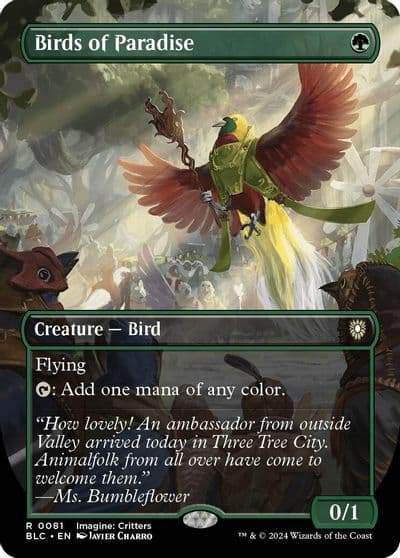 Birds of Paradise Borderless Commander: Bloomburrow Magic card