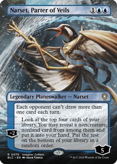 Narset Parter of Veils Borderless Commander: Bloomburrow Magic card