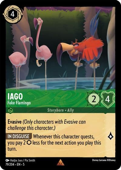 Iago Fake Flamingo Shimmering Skies Lorcana card