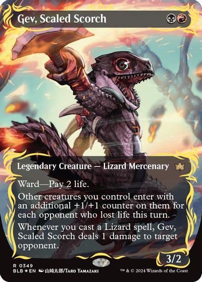 Gev Scaled Scorch Borderless Raised Foil Bloomburrow Magic card