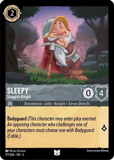 Sleepy Sluggish Knight Shimmering Skies Lorcana card