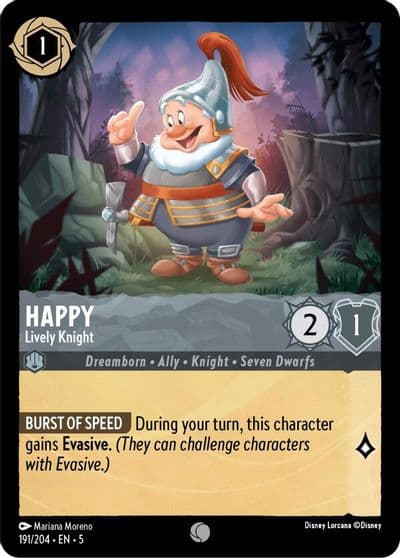 Happy Lively Knight Shimmering Skies Lorcana card
