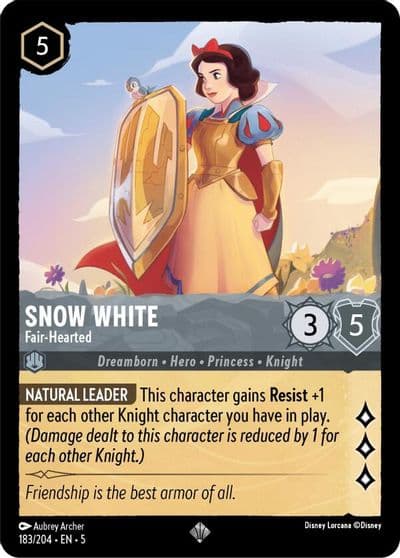 Snow White Fair Hearted Shimmering Skies Lorcana card