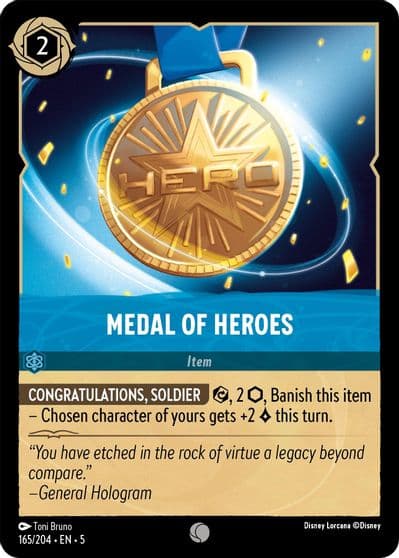 Medal of Heroes Shimmering Skies Lorcana card