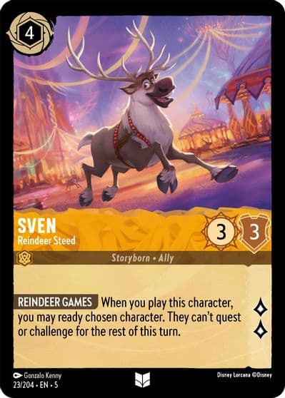 Sven Reindeer Steed Shimmering Skies Lorcana card