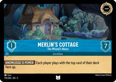 Merlins Cottage The Wizards Home Shimmering Skies Lorcana card