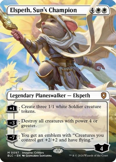 Elspeth Suns Champion Borderless Commander: Bloomburrow Magic card
