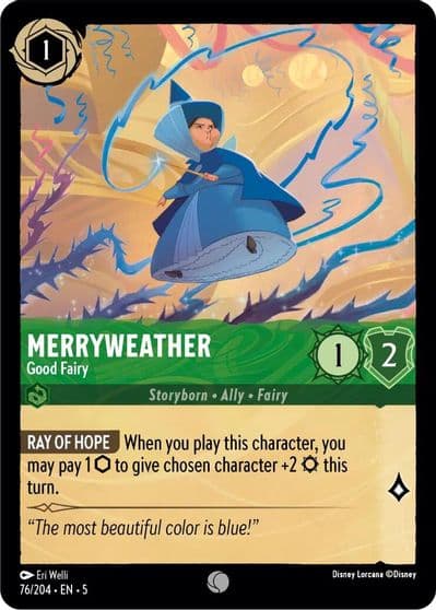 Merryweather Good Fairy Shimmering Skies Lorcana card