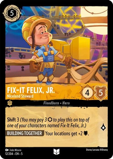 Fix It Felix Jr Niceland Steward Shimmering Skies Lorcana card