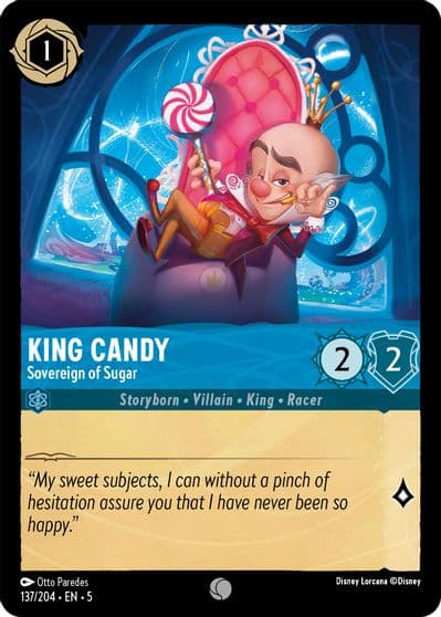 King Candy Sovereign of Sugar Shimmering Skies Lorcana card
