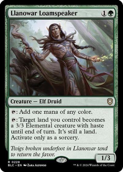 Llanowar Loamspeaker Commander: Bloomburrow Magic card