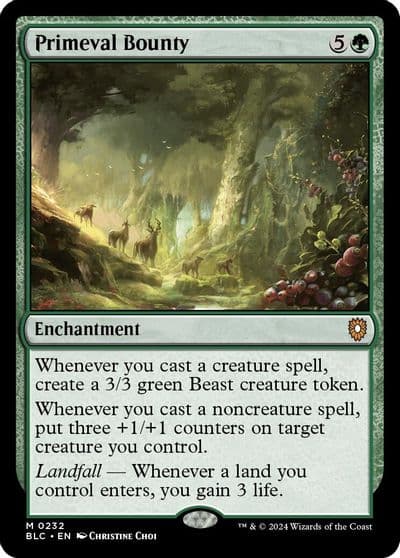 Primeval Bounty Commander: Bloomburrow Magic card