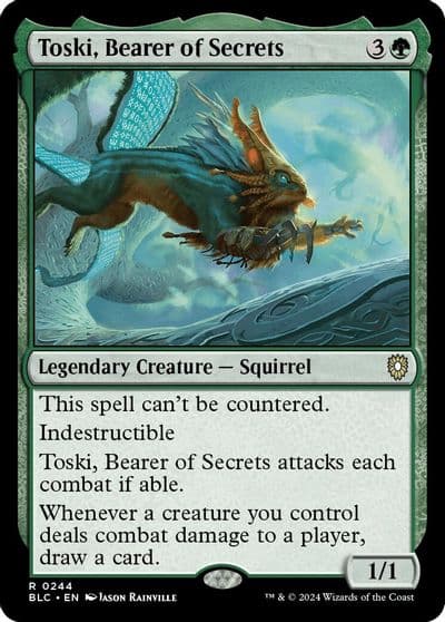 Toski Bearer of Secrets Commander: Bloomburrow Magic card