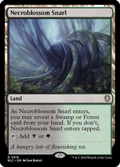 Necroblossom Snarl Commander: Bloomburrow Magic card