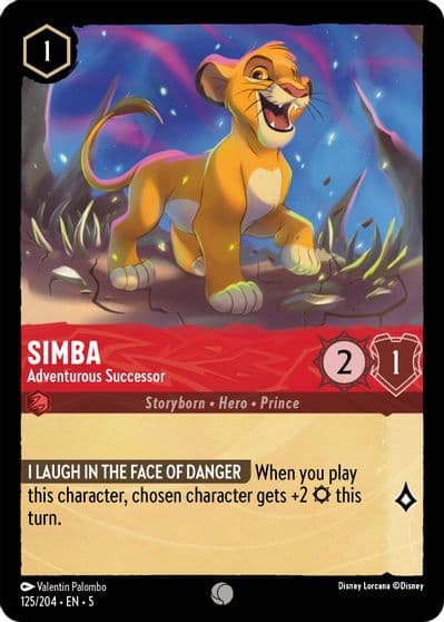 Simba - Adventurous Successor Shimmering Skies Lorcana card