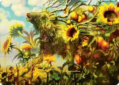 Beza the Bounding Spring Art Card Gold Stamped Signature Art Series: Bloomburrow Magic card