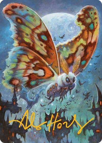 Luminous Broodmoth Art Card Gold Stamped Signature Art Series: Bloomburrow Magic card