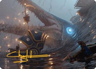 Eluge the Shoreless Sea Art Card Gold Stamped Signature Art Series: Bloomburrow Magic card