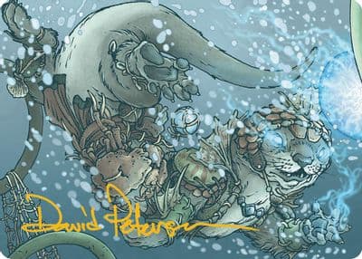 Kitsa Otterball Elite Art Card Gold Stamped Signature Art Series: Bloomburrow Magic card