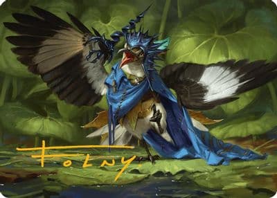 Mockingbird Art Card Gold Stamped Signature Art Series: Bloomburrow Magic card