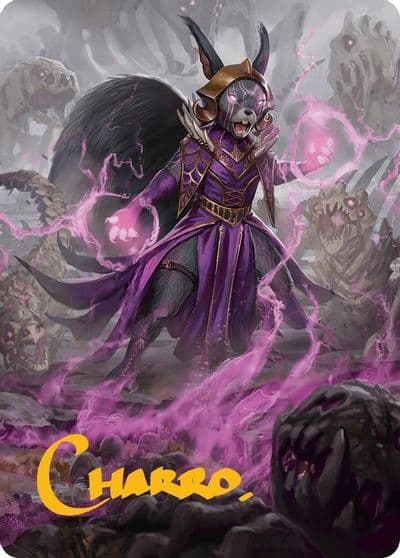 Liliana of the Dark Realms Art Card Gold Stamped Signature Art Series: Bloomburrow Magic card